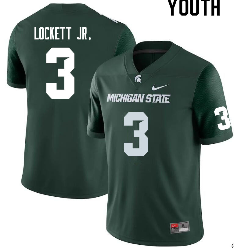 Youth #3 Terry Lockett Jr. Michigan State Spartans College Football Jerseys Sale-Green